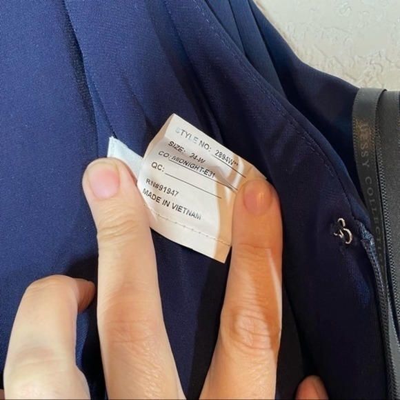 Dessy Collection Style 2894W Draped Chiffon Maxi Dress with Front Slit Sz - Picture 5 of 7